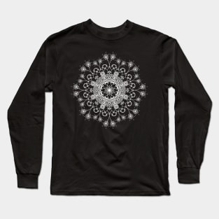 Bohemian Dandelion floral mandala pattern Long Sleeve T-Shirt